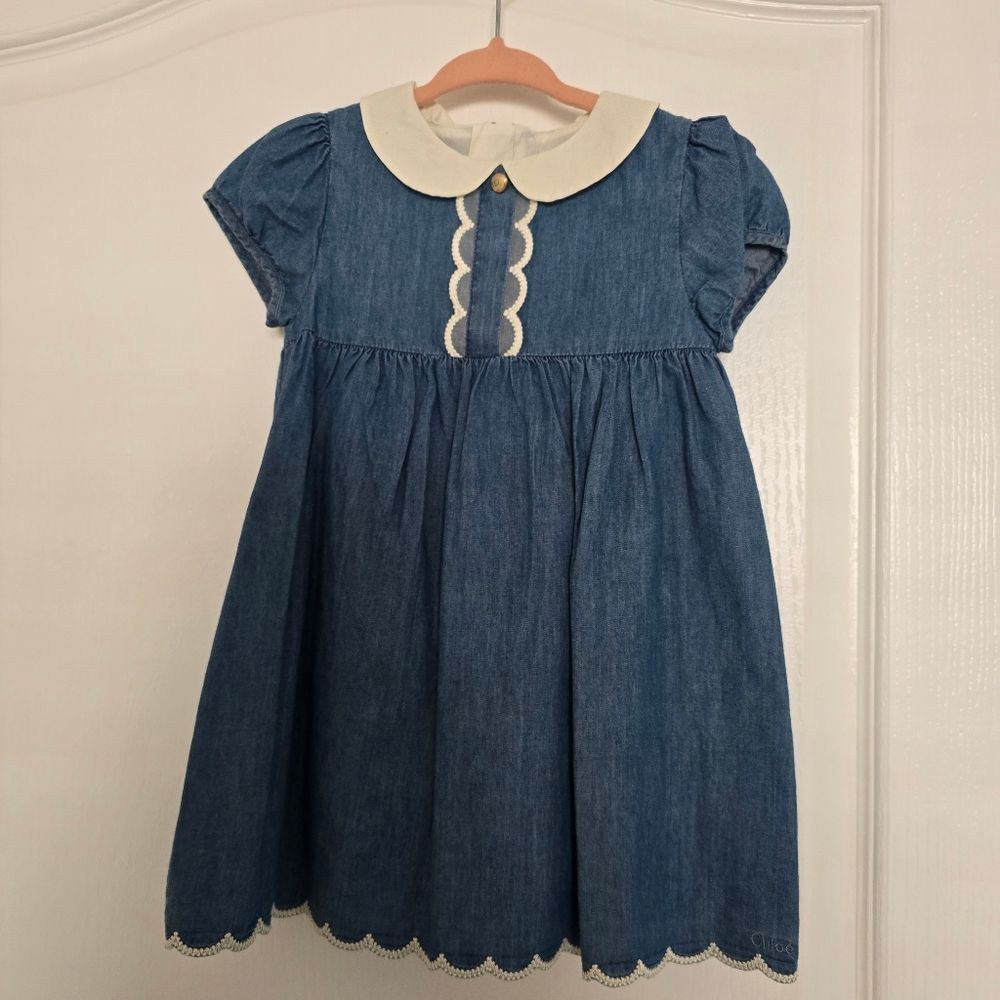 Baby Chloé dress size cotton jeam 18 M
